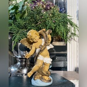 Vintage Fontanini Italy Cherub Candle Holder 5043 Christmas Angel ornaments